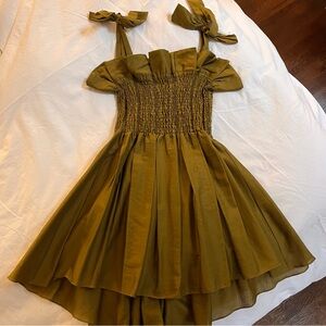 Italian Olive Green long shirt / mini dress